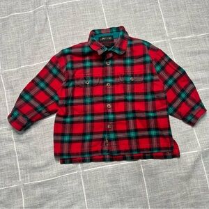 Vintage 90s Rainbow Tag Gymboree Boys Small Plaid Button Down Long Sleeve Shirt